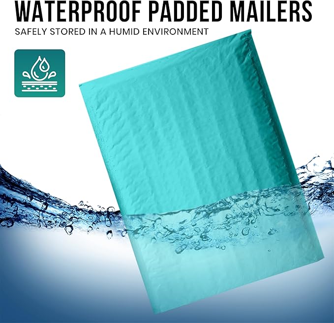 Levex - #2 8.5" x 12" [10 Pack] Teal Poly Bubble Mailers, Padded Envelope Mailers, Packing Envelope & Mailing Bags for Shipping