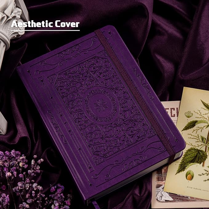 TIEFOSSI Bullet Dotted Journal Notebook, 160gsm 256 Numbered Thick Paper, A5 Hardcover Dotted Grid Diary for Women Men Work Writing, Bullet Journaling, Drawing, 5.8 x 8.3 in