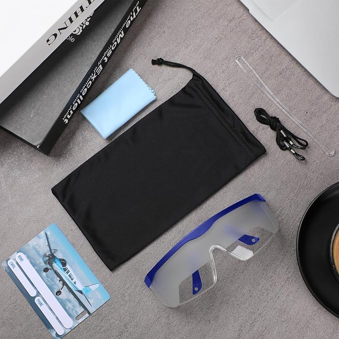 Aviation Flight Training Glasses Adjustable View Limiting Goggles Device with Glasses Box and Tag (Blue)