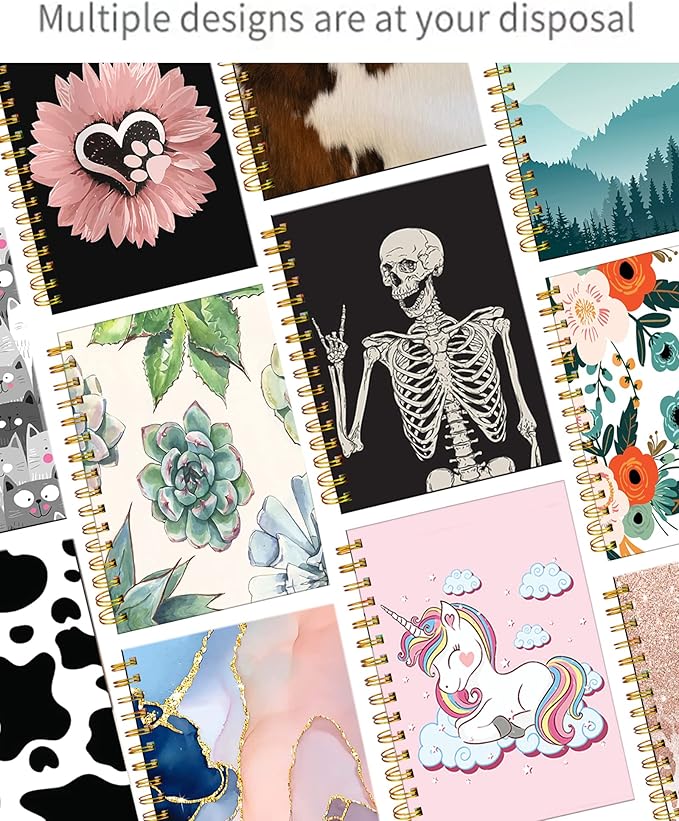 iampanda Spiral Journal Notebook,Strong Twin-Wire Binding with Premium Paper for Girl Women,Fashion Design 60 Sheets A5 College Ruled Notebook/Journal,Perfect for School Office Home Gifts,Colorful