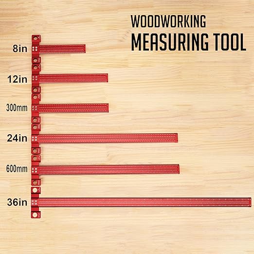 Woodworking Scriber T-Square Ruler 300mm with Thoughtful Support Lips, Architect Ruler for Carpenter Work, Layout and Measuring Tools…