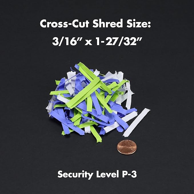 Aurora High Security Paper and Credit Card Shredder with 3.7-Gallon Wastebasket, 8-Sheet Cross-Cut with Basket