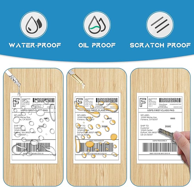 MFLABEL 8 Rolls 4x6 Direct Thermal Blank Shipping Labels for Thermal Printer Shipping Labels with Perforated