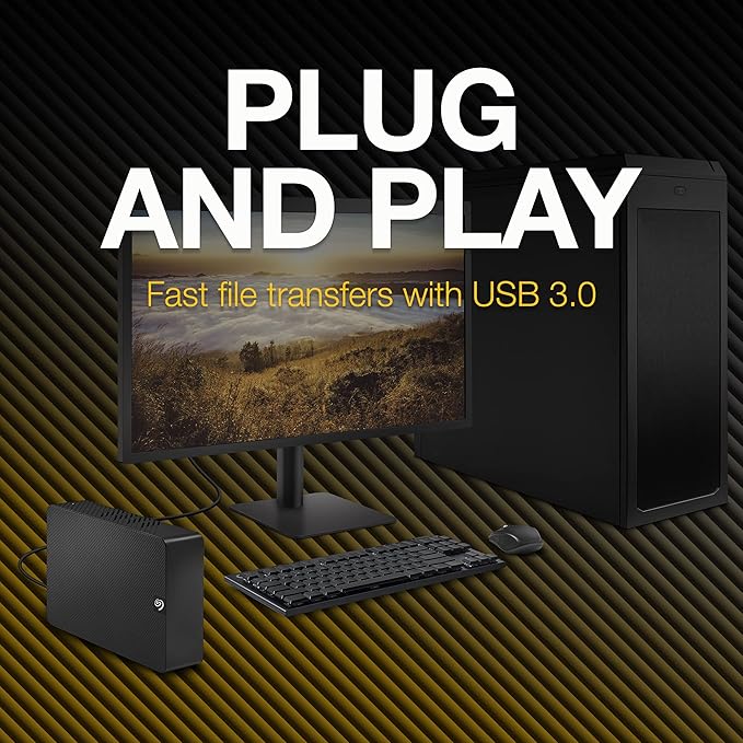 Seagate Expansion 8TB External Hard Drive HDD - USB 3.0, with Rescue Data Recovery Services (STKP8000400)