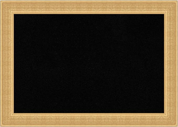 Amanti Art Black Cork Board for Wall, 30x42 Vision Board with Gold Wood Frame, Large Corkboard Office Decor for Home Organization, Traditional Corkboard Pinboard to display items for home organization
