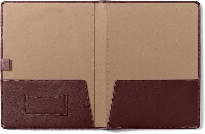Leatherology Bordeaux Folder with Pockets & Pen Holder