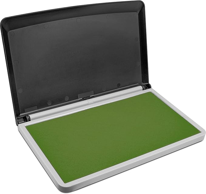 MaxMark Large Premium Olive Green Ink Stamp Pad - 3.5" x 6.25" - Quality Felt Pad
