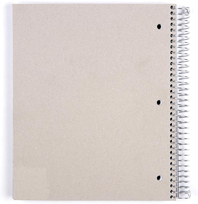 Mintra Office Durable Spiral Notebooks, 5 Subject (Salmon, College Ruled 1pk)