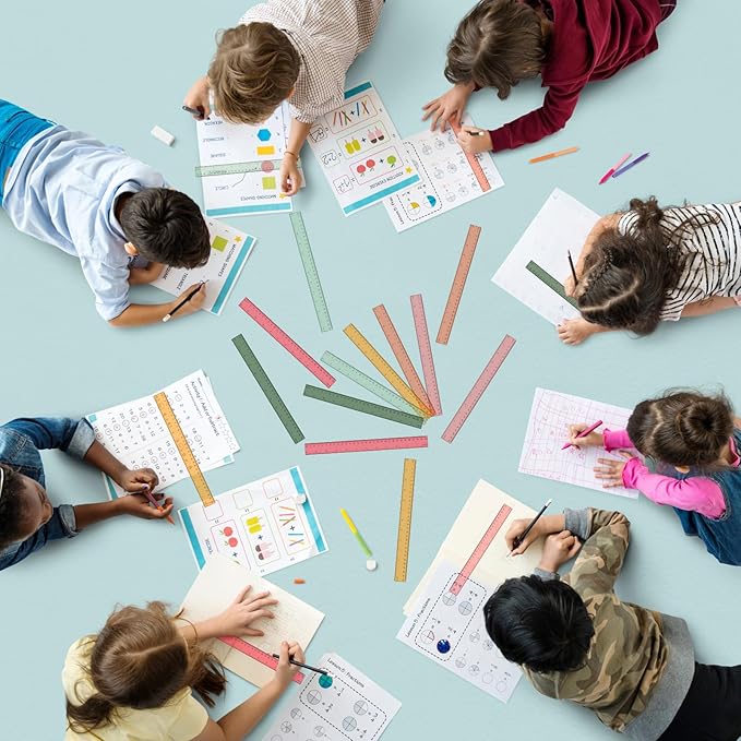 Panelee 108 Pcs 12 Inch Plastic Ruler Color Transparent Colorful Metric Clear Ruler with Inches and Centimeters for Kids School Home Classroom Office Back to School Gifts Supplies