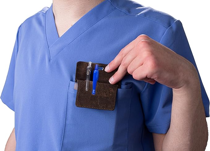 Premium Portuguese Cork Pocket Protector for Men | Multi-Use Pocket Protectors for Shirts and Lab Coats | For Pen, Pencils, Pointers, and More | 1 Pack Brown Pocket Organizer Protector