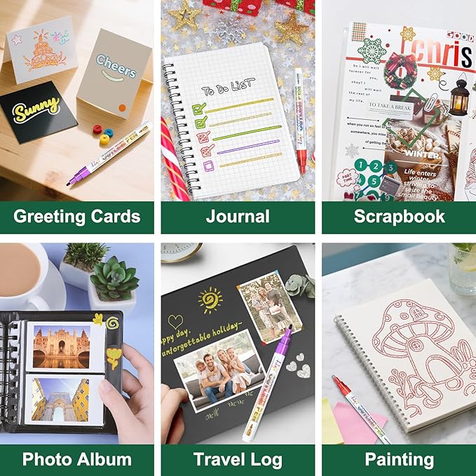 Glitter Markers Outline Pens, Teen Girl Gifts Trendy Stuff 4-16 Year Old, 18 Pack Gold and Silver Shimmer Metallic Marker Arts Crafts Supplies for Kids Ages 6 to 8, 9-12 Birthday Gifts for Tweens