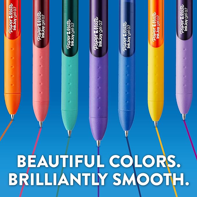 Paper Mate Colorful Gel Pens - InkJoy Gel Pens Assorted Medium Point (0.7). Perfect for Vibrant Colored Writing and Sketching with Paper Mate InkJoy 14 Count