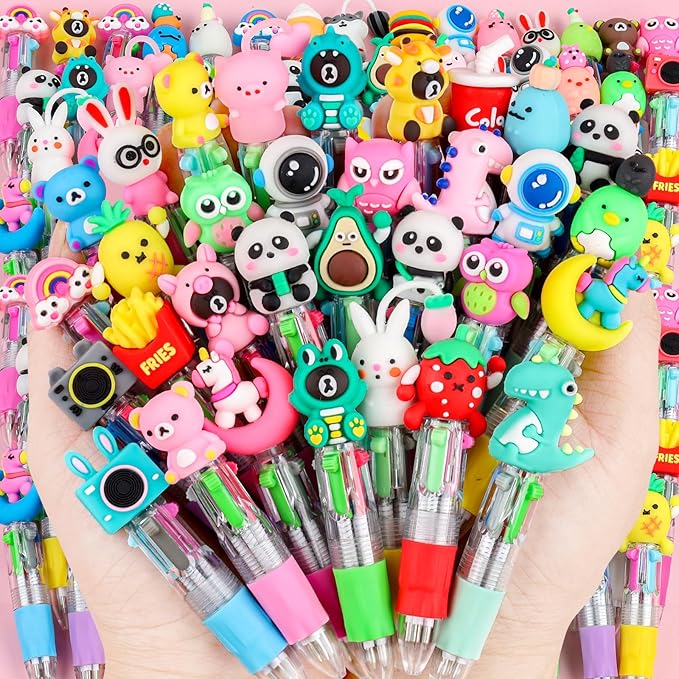 Mini Multicolor Pen in One, 60 Pack Cute Pens Bulk for Kids, Multi Color Fun Pen for Birthday Kids Party Favors Classroom Gifts Prizes
