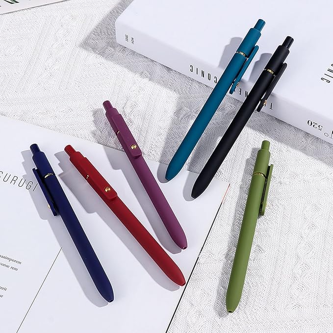 ITAWIXS Colorful Gel Pens, 6Pcs 0.5mm Fine Point Retractable Multi Colored Pens for Journaling, Sketching, School Supplies Gifts for Women Teens