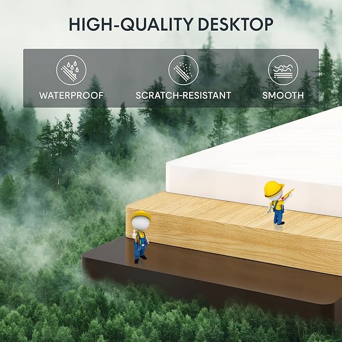 FLEXISPOT Standing Desk 63 x 24 Inch Adjustable Height Desk Home Office Computer Workstation Sit Stand Desk, White Top + White Frame