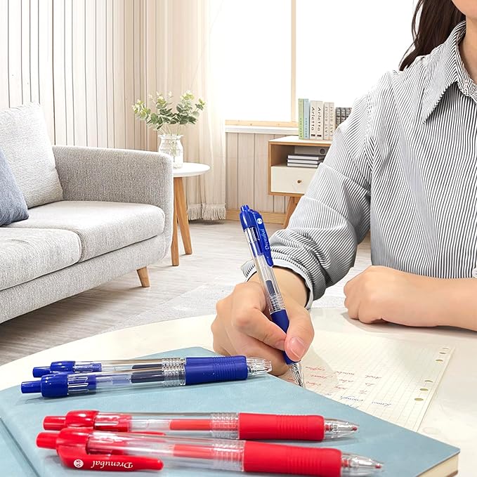 Black Glide Retractable Ball Pens, Medium Point (0.5mm), Comfortable Rubber Grip For Writing, 48-Count Pack