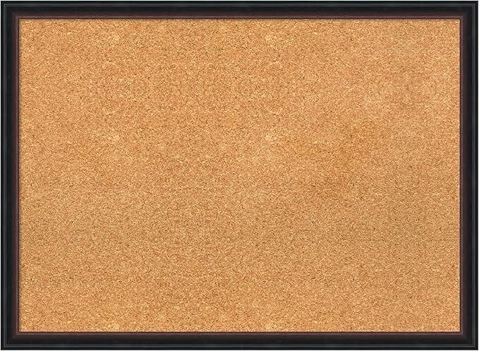 Amanti Art Natural Cork Board for Wall, 22x30 Vision Board with Black Wood Frame, Medium Corkboard Office Decor for Home Organization, Casual Corkboard Pinboard to display items for home organization