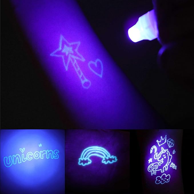 BONNYCO Invisible Ink Pen and Notebook Pack 16 Unicorn Party Favors for Kids, Magic Spy Pen Goodie Bags Stuffers for Kids, Unicorn Birthday Party Supplies, Goody Bag Stuffers | Return Gifts Prizes