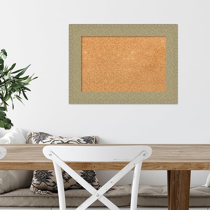 Amanti Art Natural Cork Board for Wall, 16x22 Vision Board with Gold Frame, Small Corkboard Office Decor for Home Organization, Casual Corkboard Pinboard to Display Items for Home Organization in