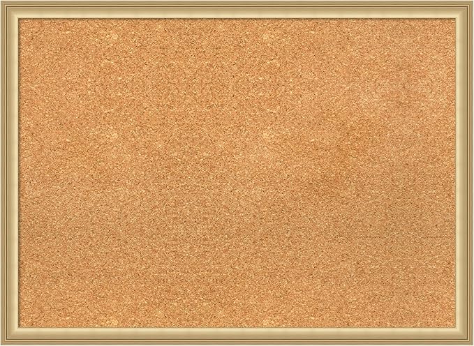 Amanti Art Natural Cork Board for Wall, 22x30 Vision Board with Gold Frame, Medium Corkboard Office Decor for Home Organization, Casual Corkboard Pinboard to display items for home organization