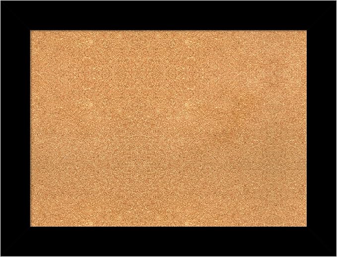 Amanti Art Natural Cork Board for Wall, 25x33 Vision Board with Black Wood Frame, Medium Corkboard Office Decor for Home Organization, Casual Corkboard Pinboard to display items for home organization