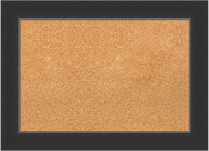 Amanti Art Natural Cork Board for Wall, 21x29 Vision Board with Black Wood Frame, Medium Corkboard Office Decor for Home Organization, Modern Corkboard Pinboard to Display Items for Home Organization