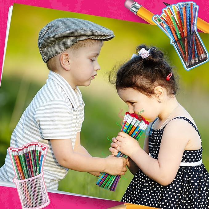 240 Pcs Scented Pencils Bulk for Kids Inspirational Motivational Cute Fun Fruit Wood Smelly Graphite Pencils with Erasers for School Classroom Office Students Girls Boys Gifts Supplies