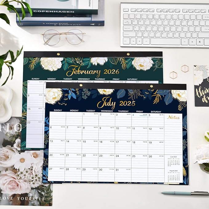 Desk Calendar 2025-2026 - Jul. 2025 - Dec. 2026, 18 Months Large Monthly Desk Calendar, 17" x 12", Desk Pad, Large Ruled Blocks, To-do List & Notes, Best Desk/Wall Calendar for Planning or Organizing