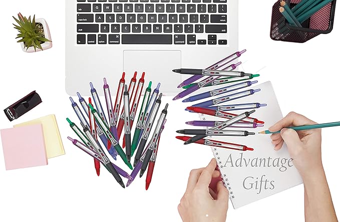 Precise V5 RT Retractable Rolling Ball Pens, Extra Fine Point (.5mm), Purple Ink, 3-pk; Premium Comfort Grip, Bundle with Plastic Reusable Pouch