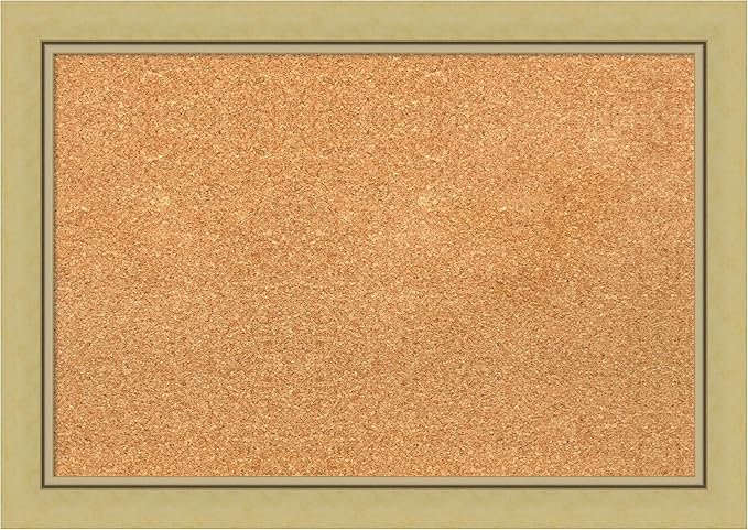 Amanti Art Natural Cork Board for Wall, 19x27 Vision Board with Gold Frame, Medium Corkboard Office Decor for Home Organization, Casual Corkboard Pinboard to display items for home organization