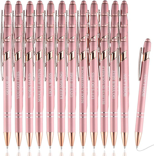48 Pcs Rose Gold Ballpoint Pens,Fine Point Smooth Writing Pens,Kawaii Pens For Writing Journaling Taking Notes School Office Home.