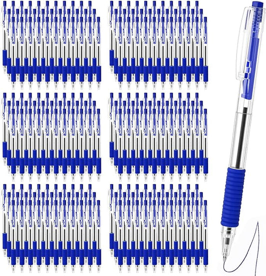 200 Pack Blue Gel Ink Pens Bulk, 1.0mm Retractable Click Point Ballpoint Pens Smooth Writing with Comfortable Grip for Back to School Office Classroom Business Home Work Supplies