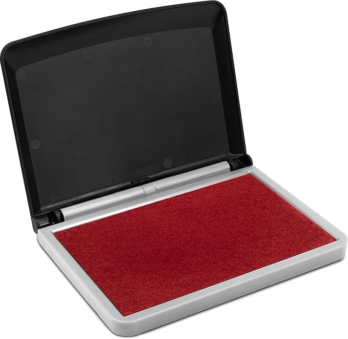 MaxMark Large Crimson Red Stamp Pad - 2-3/4" by 4-1/4" - Premium Quality Felt Pad
