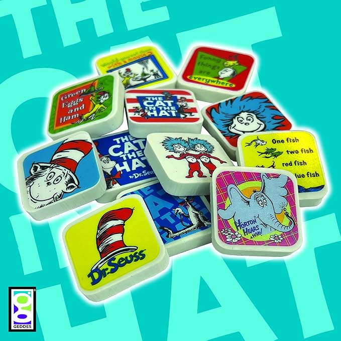 Raymond Geddes Dr. Seuss Character Erasers for Kids (Pack of 60)
