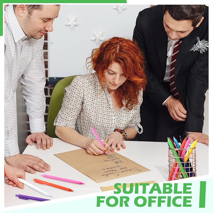 Meanplan 100 Pcs Ballpoint Pens Bulk Retractable Black Ink Pens 1mm Colorful Aesthetic Writing Supply for Journaling Note Home Business Office College Supplies, 5.7 x 0.4 Inch(Colorful,Simple Style)