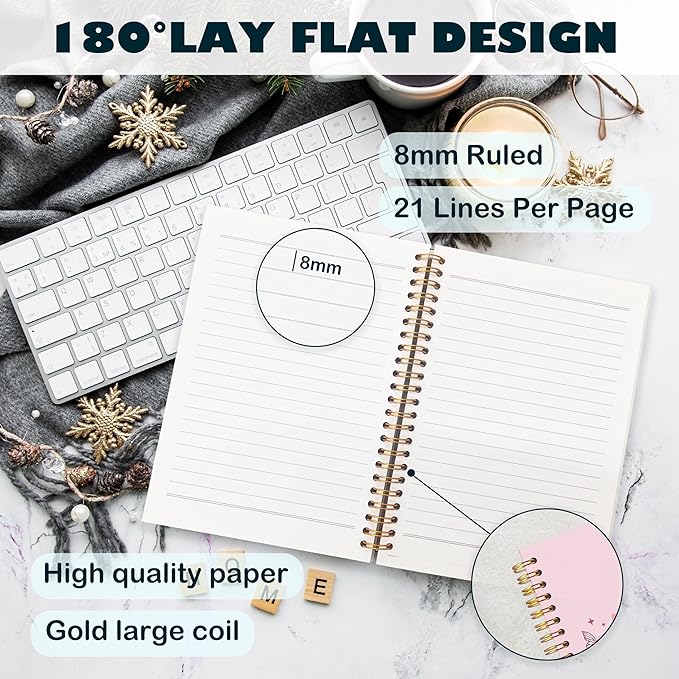 BearCake Groovy Teacher Notebook Journal, Teacher Gifts for Women, Teacher Appreciation Gifts, Thank You Teacher Gifts, Teacher Desk Supplies, in My Teacher Era Pink Hardcover Spiral Notebook 5.5x8.3