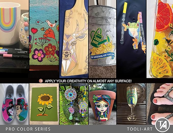 Acrylic Paint Pens 22 Gray Tones Assorted Pro Color Series Markers Set 0.7mm Extra Fine Tip for Rock Painting, Glass, Mugs, Wood, Metal, Canvas, Projects, Non Toxic, Waterbased, Quick Drying