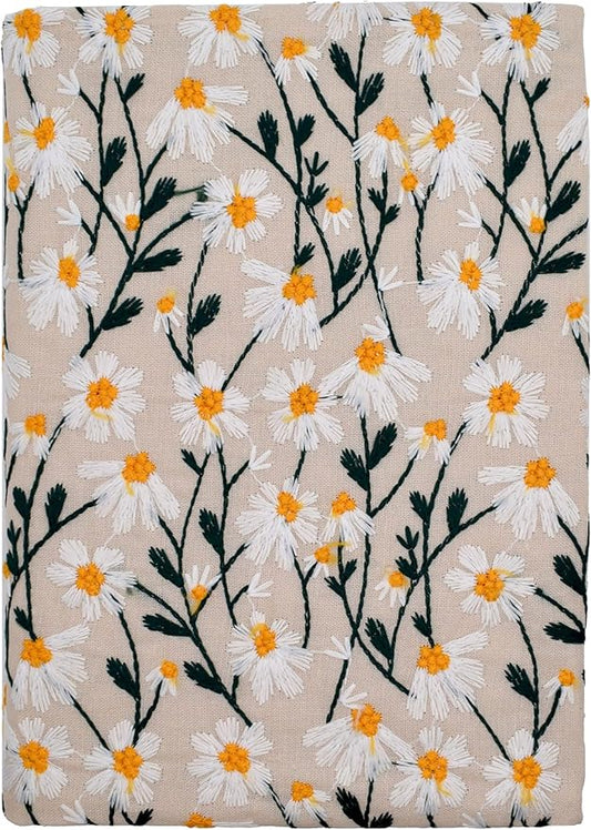 BLBMH Bible Cover for Women Embroidery Book Covers for Paperbacks Fit for 5.5x8.5 inch Book Bible Adjustable Book Sleeve Cover Soft Cloth Protector for Novels - Daisy 2 8.5in