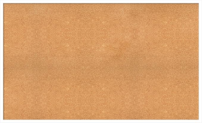 Amanti Art Natural Cork Board for Wall, 31x51 Vision Board with White Frame, Oversize Corkboard Office Decor for Home Organization, Modern Corkboard Pinboard to Display Items for Home Organization in