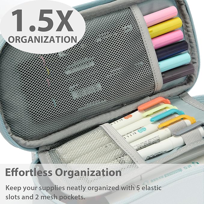 Pencil Case Pouch Box Bag School Supplies Girls Boys Kids, Cute Preppy Stuff Large Big Capacity Aesthetic Pen Organizer, Back to College Stationary, Pink, Classic Stlye, 1800ml