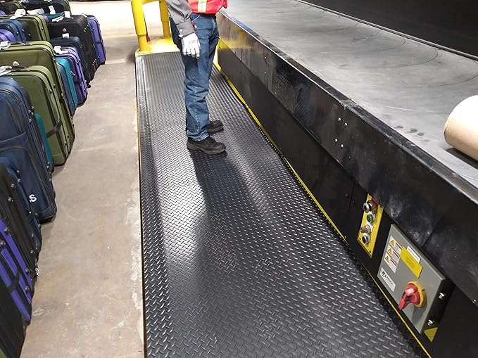 Rhino Mats, American Classic Diamond Anti-Fatigue Mats, Industrial Ergonomic Comfort Standing Mat for Work, Home, Garage, Office, Kitchen or Anywhere (Black 9/16" Thick, 4 FT. x 21 FT.)