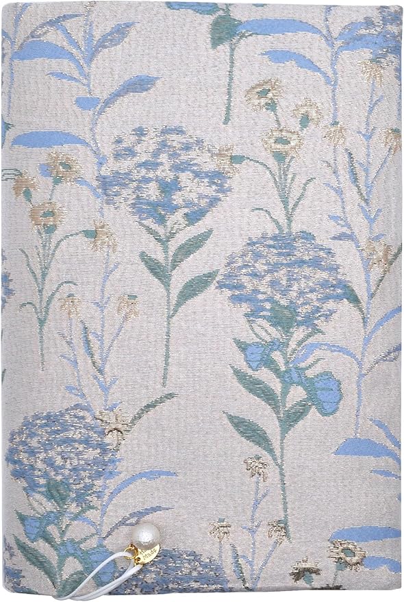 BLBMH A5 Book Covers for Paperbacks Book Cover Fit for 5.5x8.3 inch Adjustable Book Sleeve Cover for A5 Diary Books Fabric Softcover Protector for Notebook - Dandelions Blue