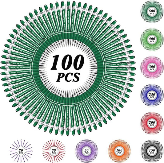 Max 500 Pcs Personalized Pens Bulk, Custom Pens with Free Engraving, Customized Stylus Tip Ballpoint Pen with Your Name Massage Text for School Office Business Graduation Anniversaries-100 Packs