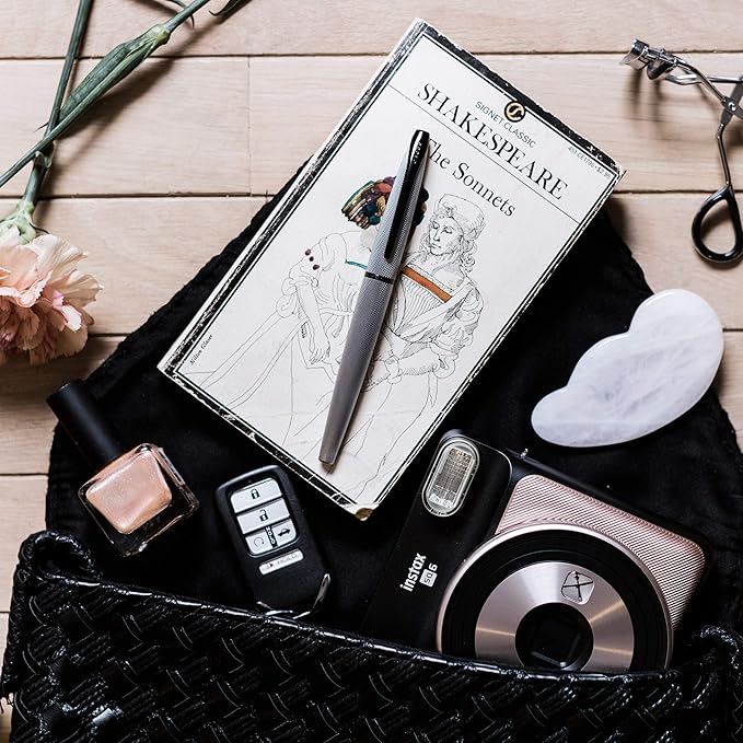 Cross ATX Refillable Fountain Presented in a Luxury Gift Box - Medium Point, Black Ink, Sandblasted Chrome