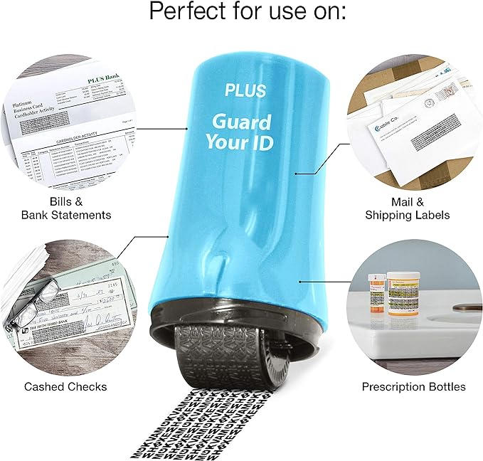 Plus The Original Guard Your ID Advanced Security Roller 2.0 for Identity Theft Prevention Stamping Turquoise