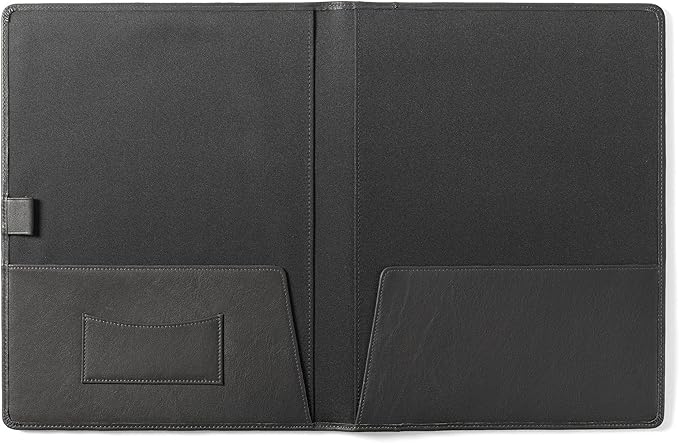Leatherology Black Onyx Folder with Pockets & Pen Holder