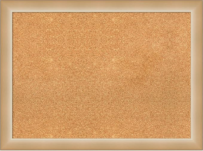 Amanti Art Natural Cork Board for Wall, 23x31 Vision Board with Gold Frame, Medium Corkboard Office Decor for Home Organization, Modern Corkboard Pinboard to Display Items for Home Organization in