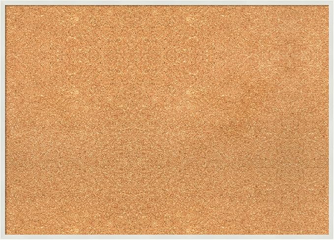 Amanti Art Natural Cork Board for Wall, 21x29 Vision Board with White Frame, Medium Corkboard Office Decor for Home Organization, Modern Corkboard Pinboard to Display Items for Home Organization in