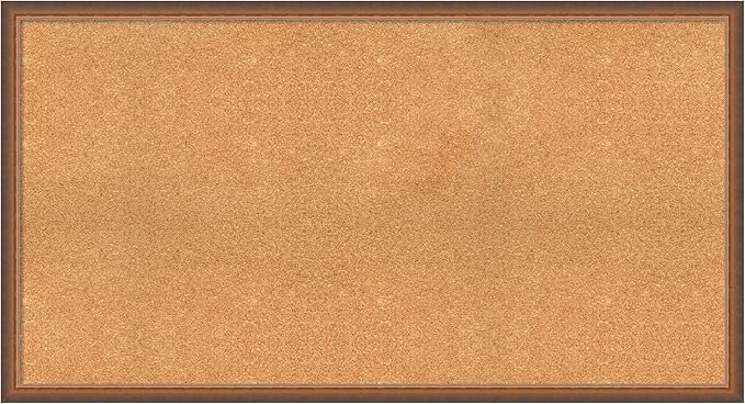 Amanti Art Natural Cork Board for Wall, 28x52 Vision Board with Bronze Frame, Oversize Corkboard Office Decor for Home Organization, Modern Corkboard Pinboard to Display Items for Home Organization