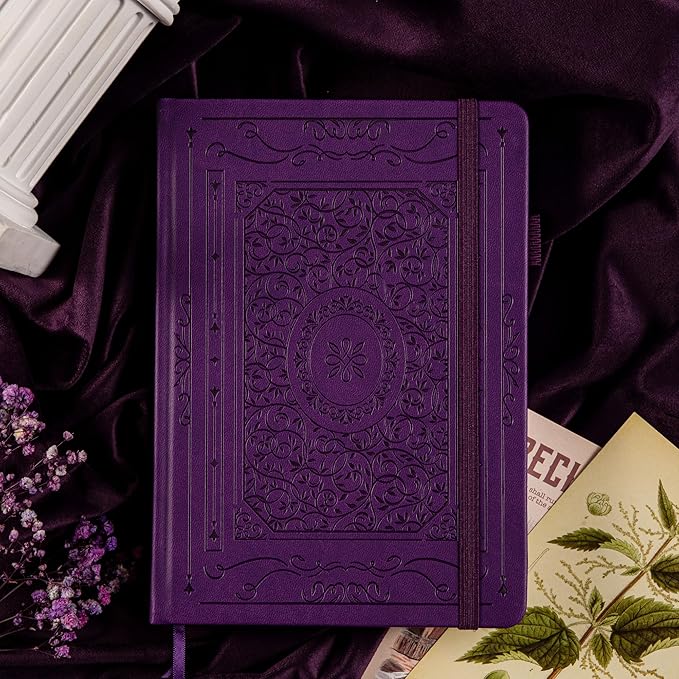 TIEFOSSI Bullet Dotted Journal Notebook, 160gsm 256 Numbered Thick Paper, A5 Hardcover Dotted Grid Diary for Women Men Work Writing, Bullet Journaling, Drawing, 5.8 x 8.3 in